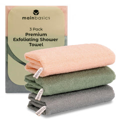 MainBasics: toalla exfoliante de ducha japonesa de nylon, exfolia suavemente para una piel más suave.