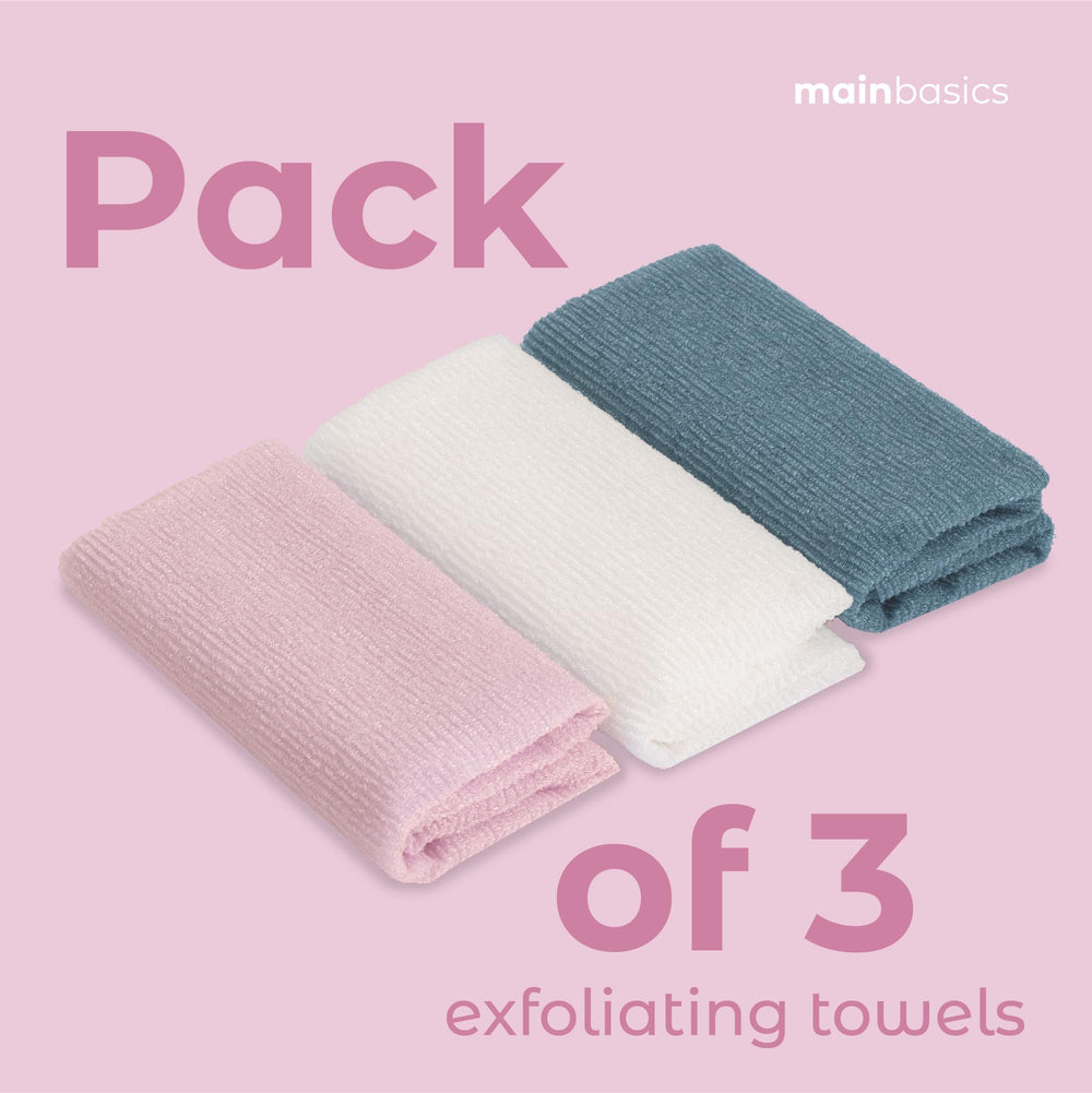 MainBasics toalla exfoliante, tamaño 90x30 cm para torso y hombros