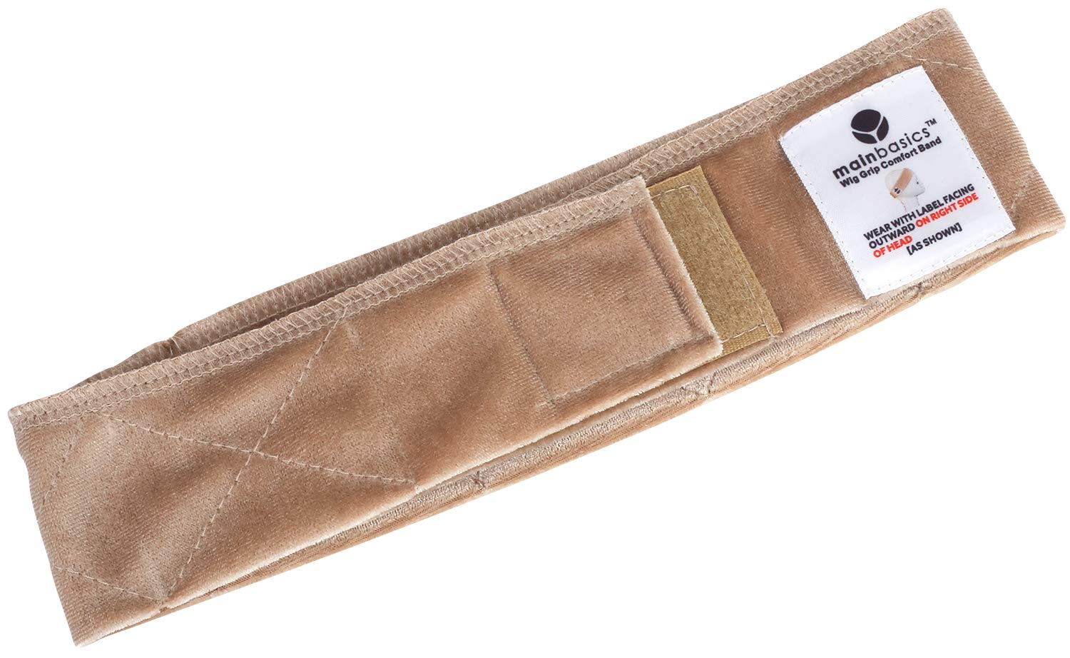 MainBasics wig grip band beige soft velvet detail enhances comfort