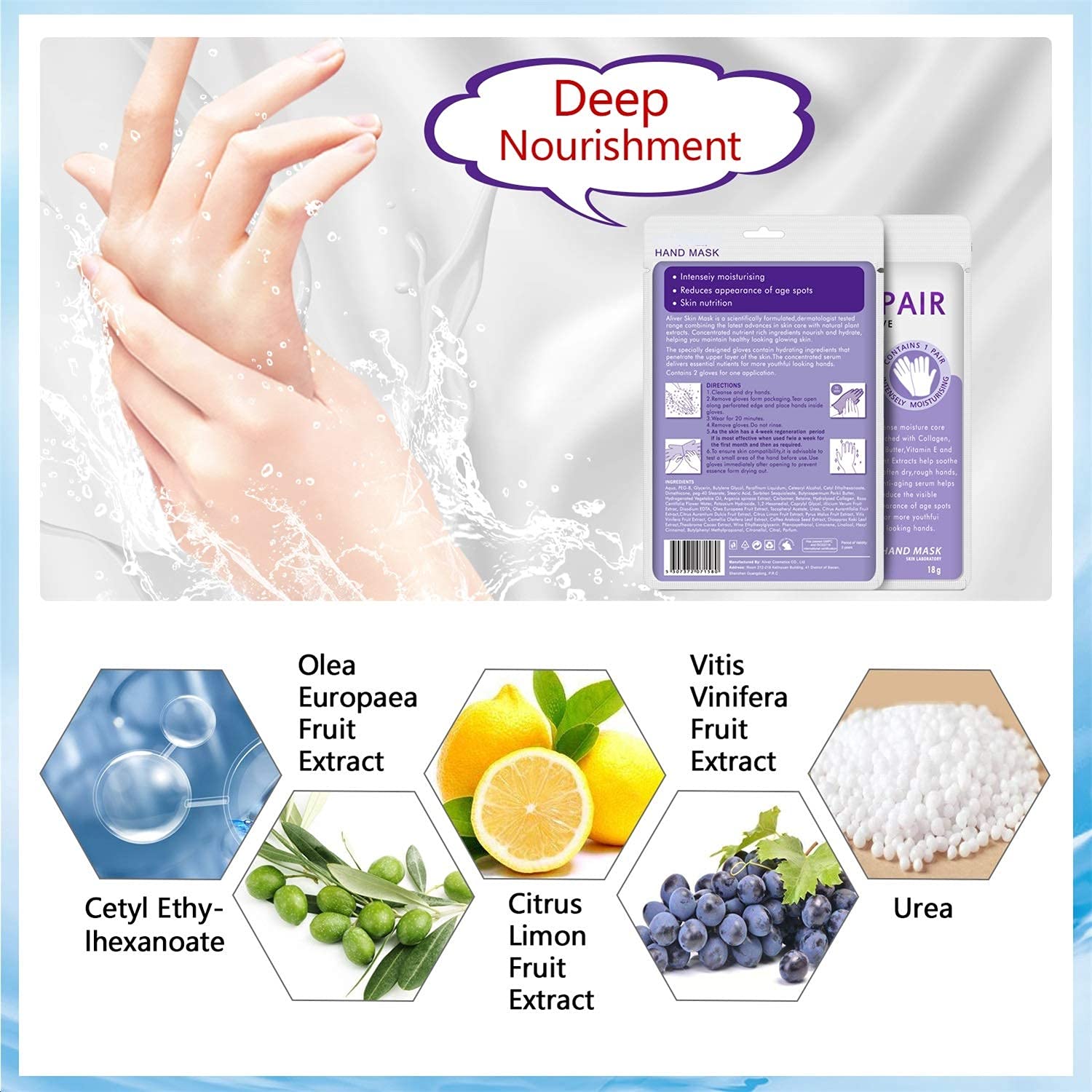 MianYang mascarilla para manos reparadora para piel seca