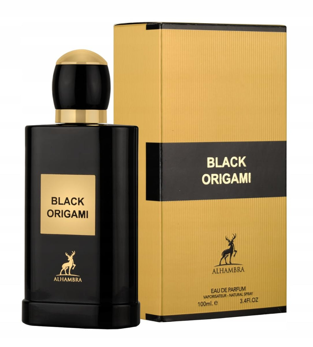 Maison Alhambra Black Origami bottle pour for bold evening wear
