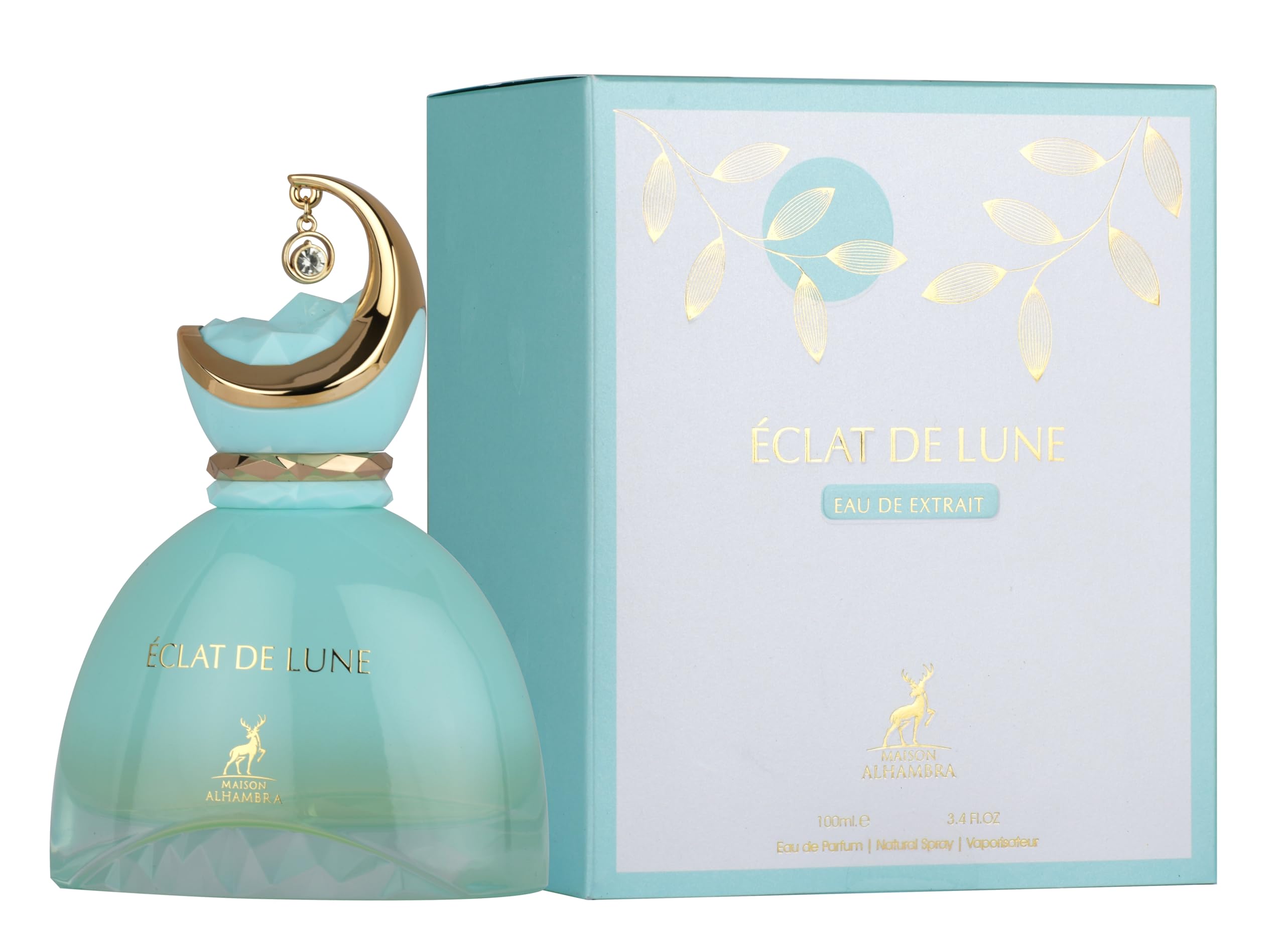 Maison Alhambra Eclat De Lune packaging on display, premium presentation for gifting