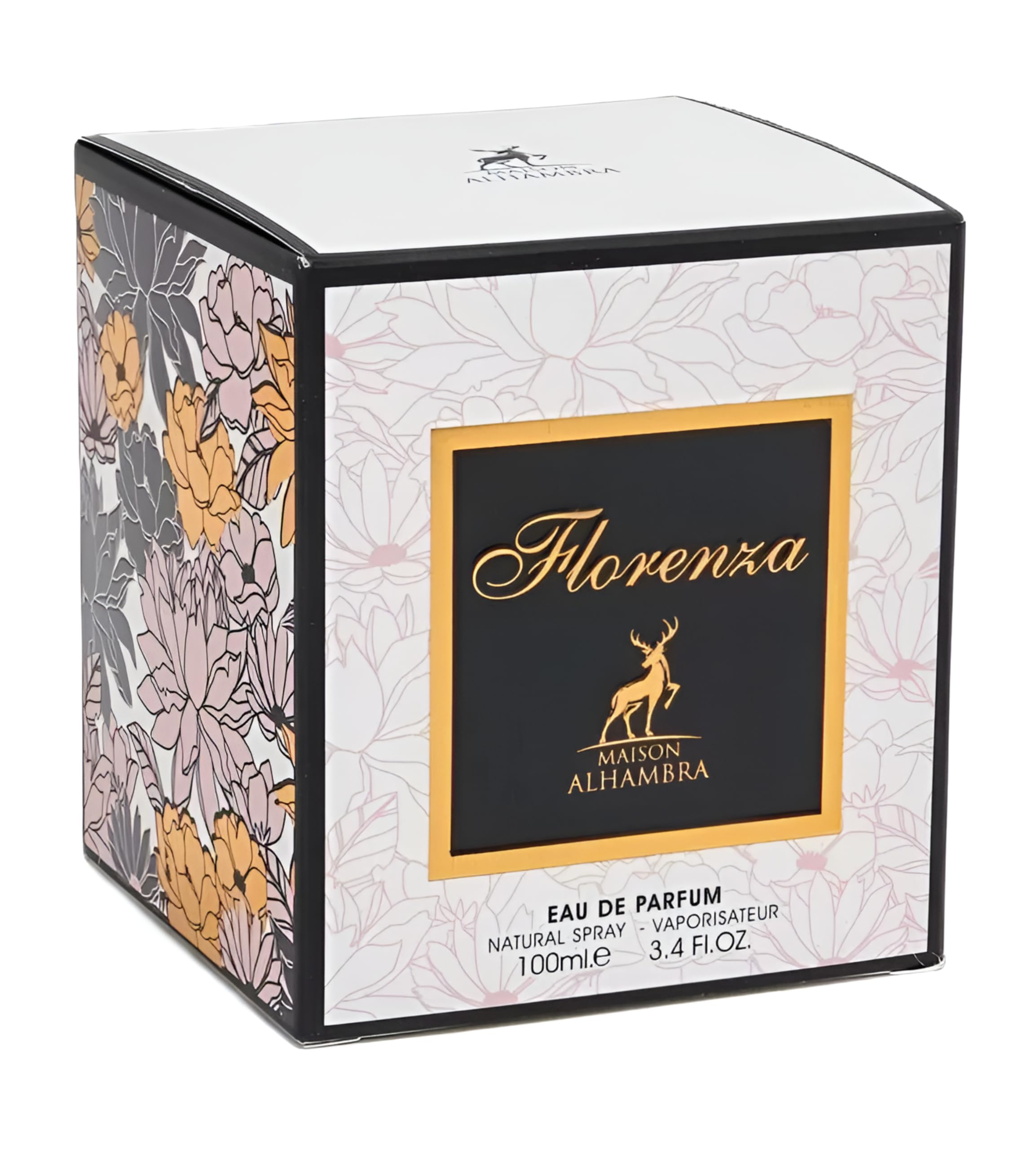 Maison Alhambra Florence cap detail, premium packaging hinting at quality.