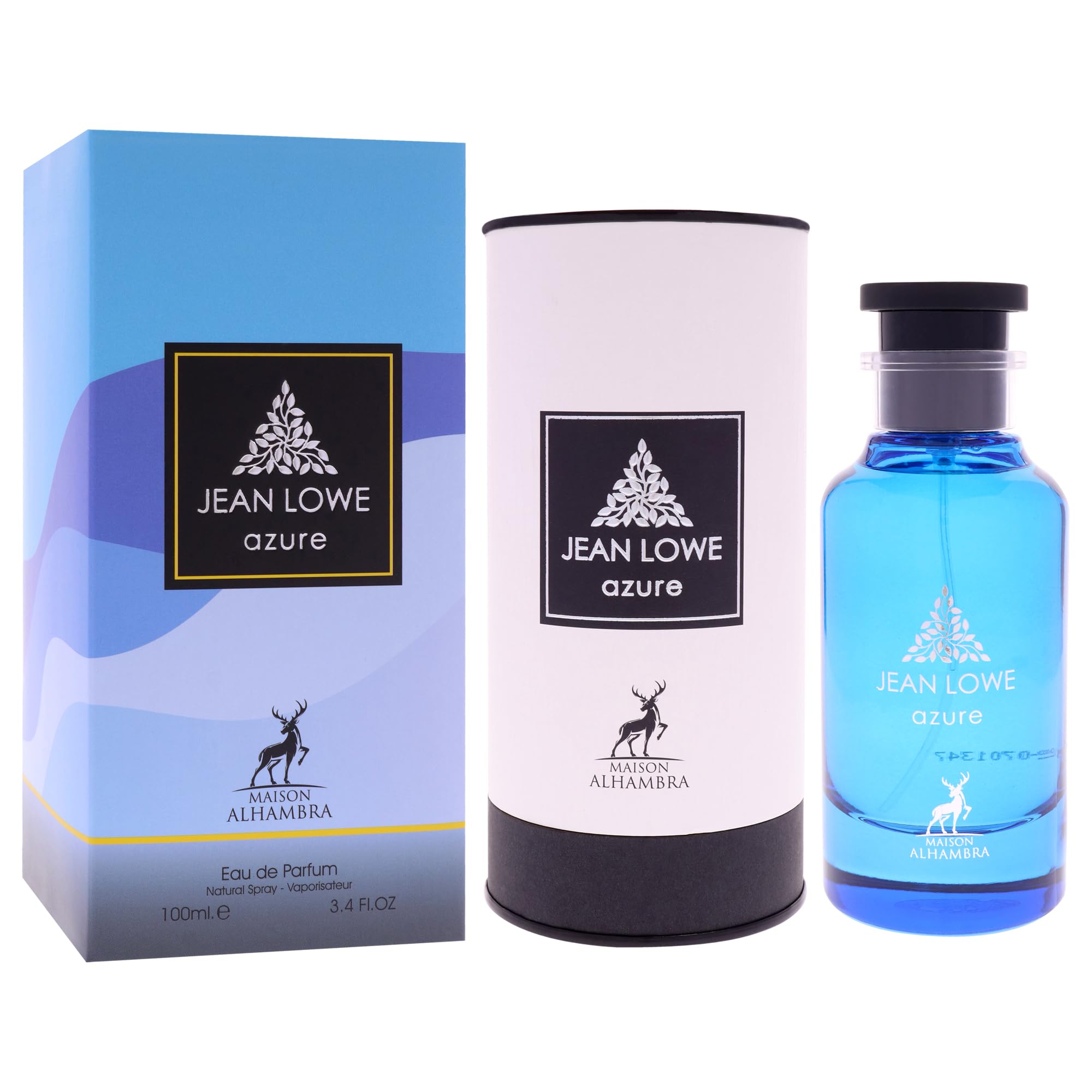 Maison Alhambra Jean Lowe Azure cap detail highlights premium packaging.