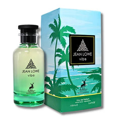 Maison Alhambra Jean Lowe Vibe bottle front shows a sleek design and citrus-forward vibe