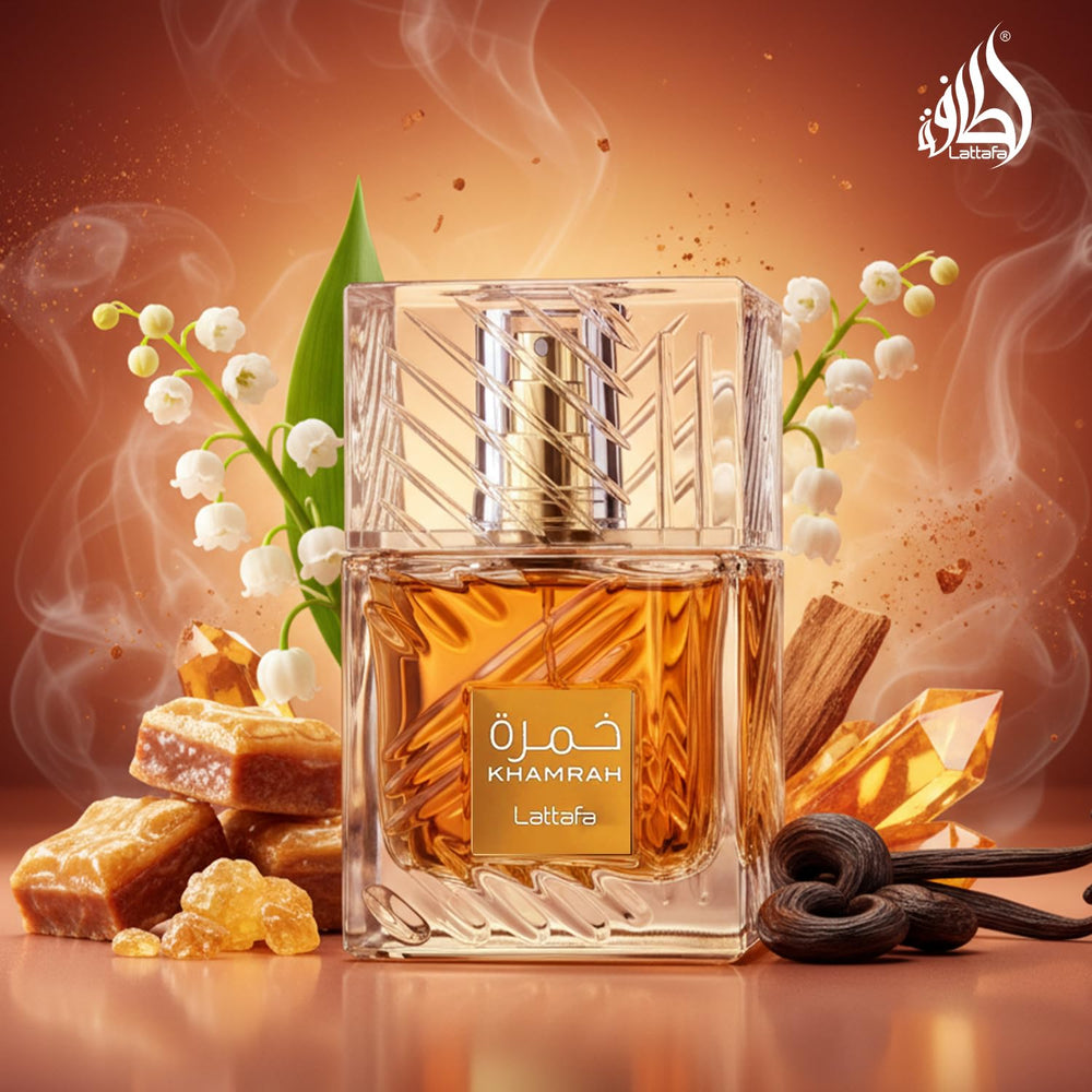 Maison Alhambra Khamrah spray mist for smooth application.