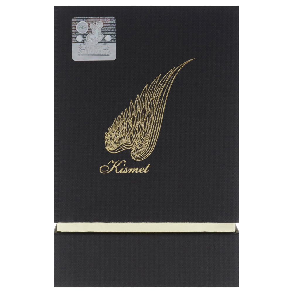 Label and crest on Kismet Magic bottle communicates luxe branding.