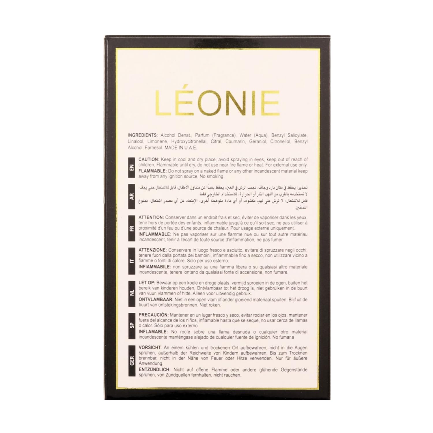 Apply Leonie Intense to pulse points for lasting scent