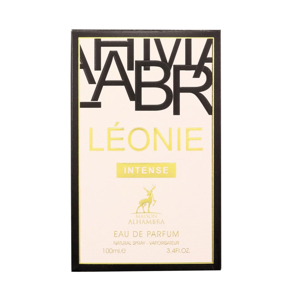 Luxurious packaging of Leonie Intense by Maison Alhambra