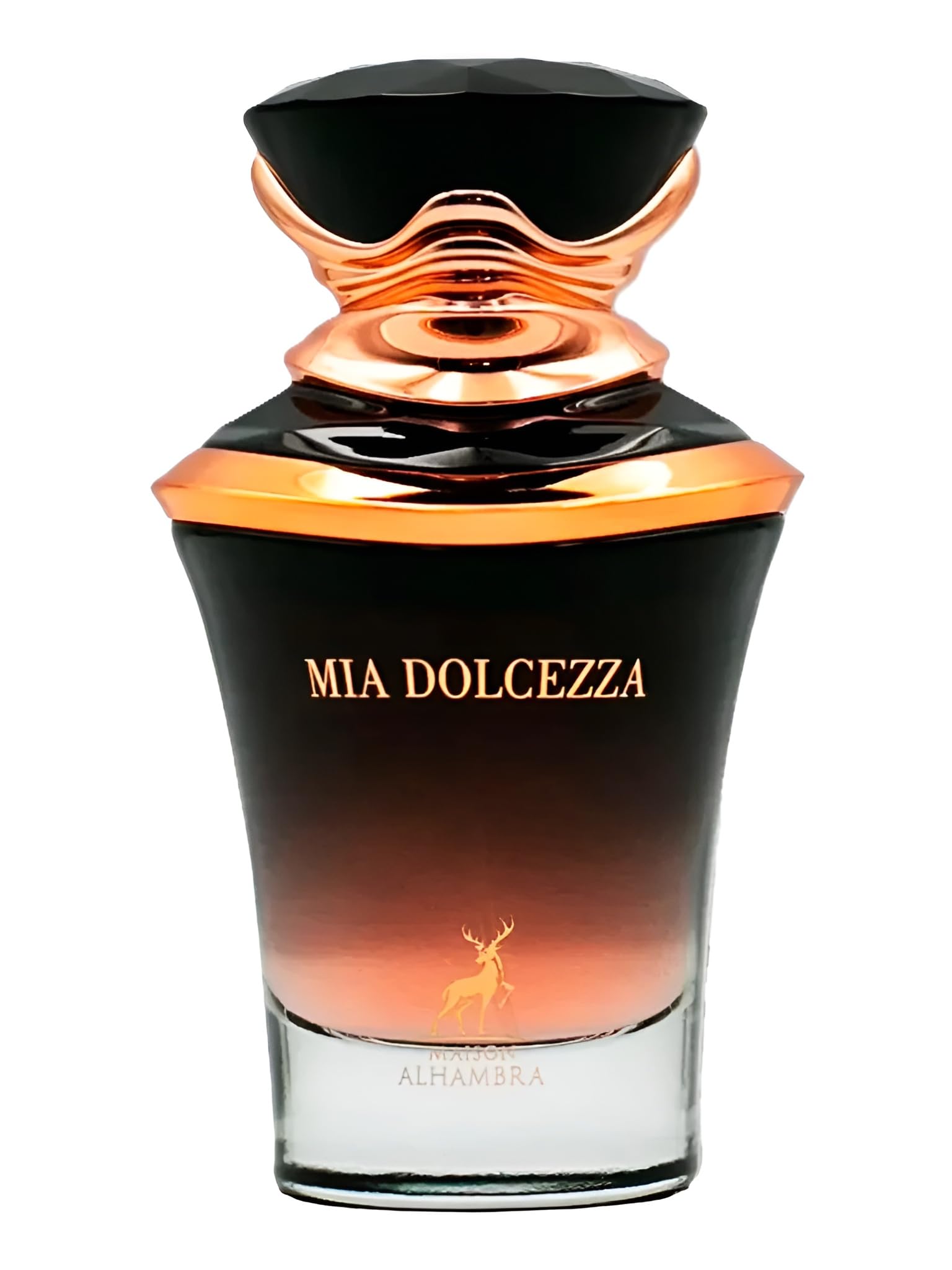 Maison Alhambra Mia Dolcezza bottle-front showing an elegant unisex fragrance.