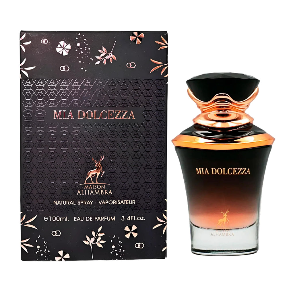 Maison Alhambra Mia Dolcezza cap closeup highlighting premium packaging ideal for gifting.