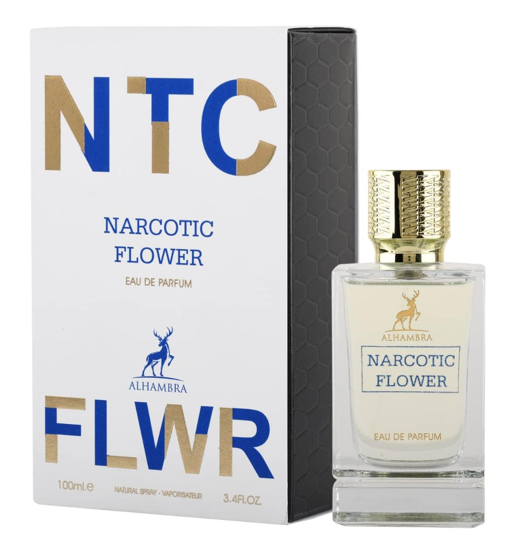 Maison Alhambra Narcotic FLWR bottle front view for elegant evenings.