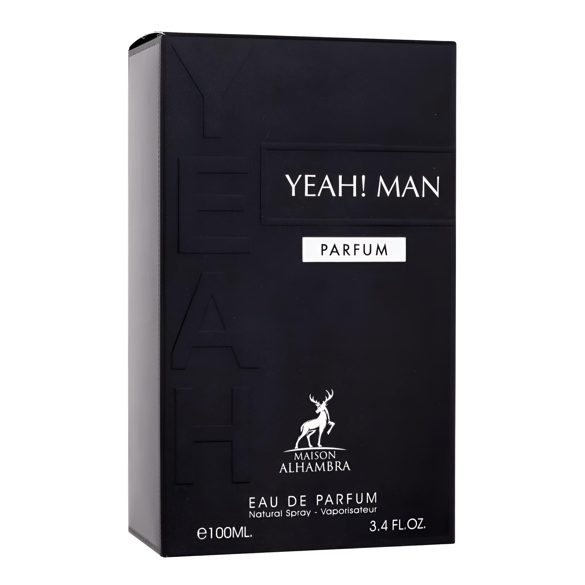 Maison Alhambra Yeah! Man packaging back view signals premium style for evening outings.