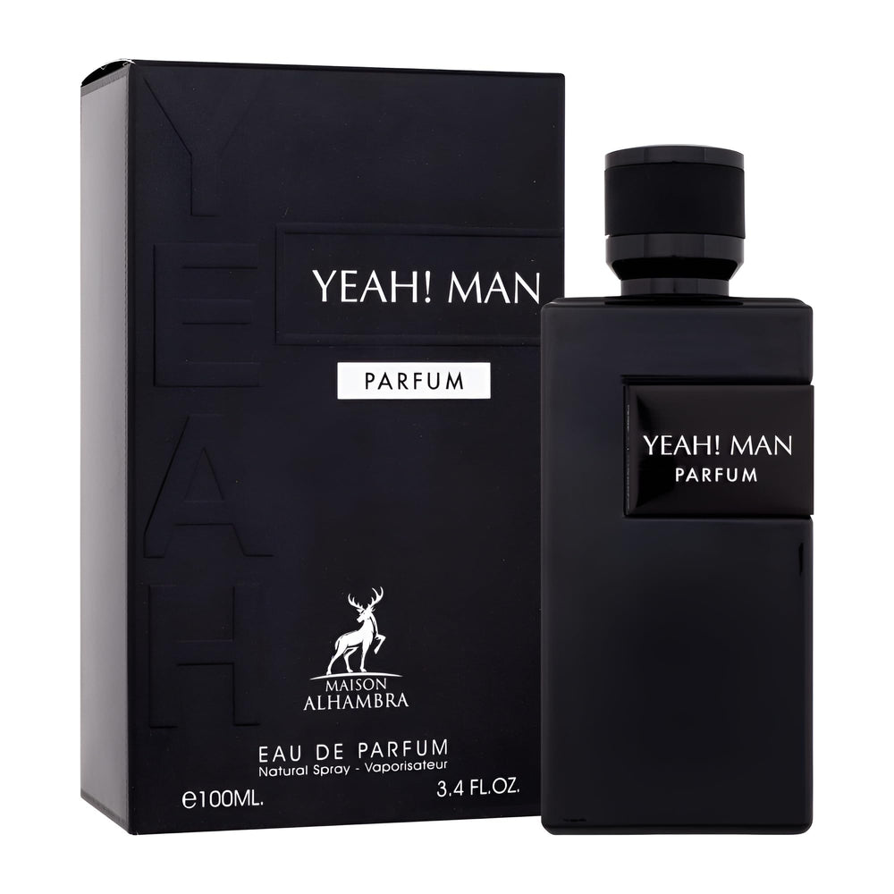 Maison Alhambra Yeah! Man spray close-up emphasizes fresh opening notes ideal for daily wear.