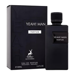 Maison Alhambra Yeah! Man spray close-up emphasizes fresh opening notes ideal for daily wear.