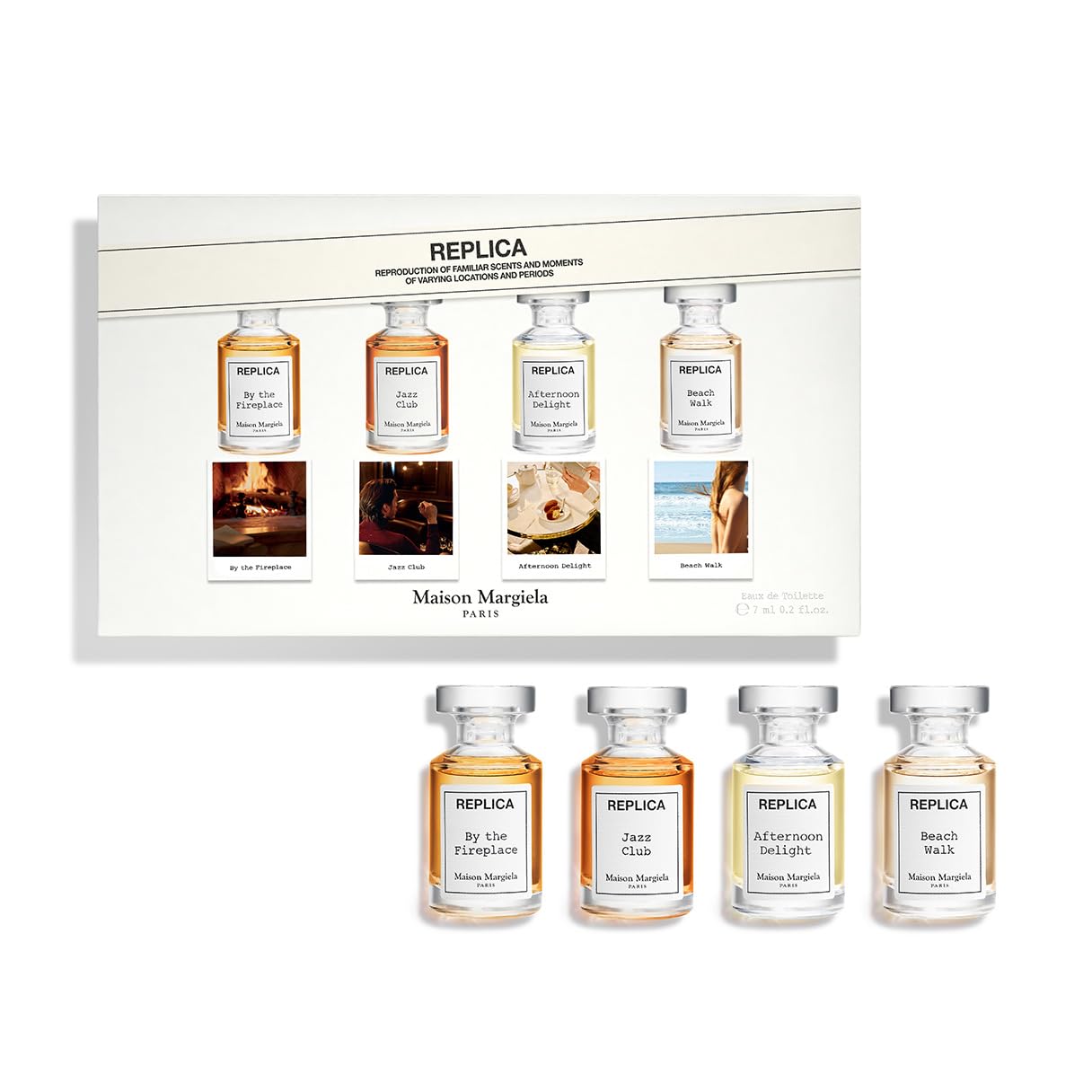 Maison Margiela Replica Beach Walk bottle close-up for travel-friendly summer memories.