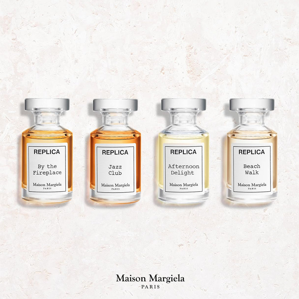 Maison Margiela Replica Jazz Club bottle close-up, evoking evening urban sophistication.