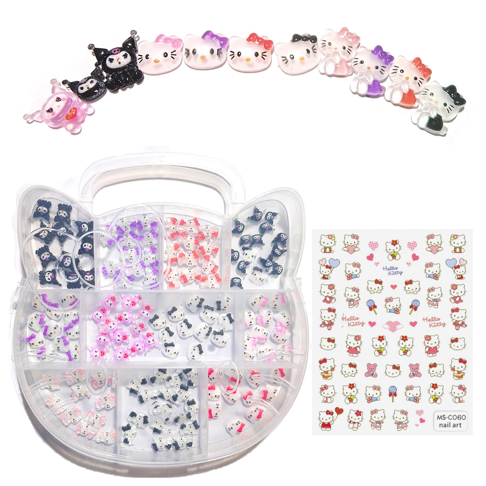 Adornos de uñas Maituifos gatito 3D para un look único.