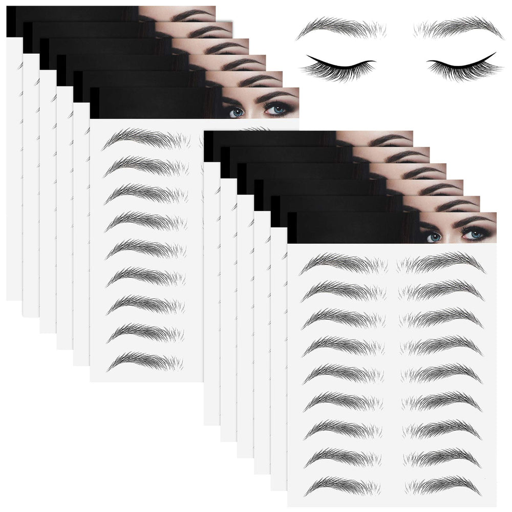 Maitys 12 sheets 4D hair-like brow tattoos pack delivers natural-looking brows.