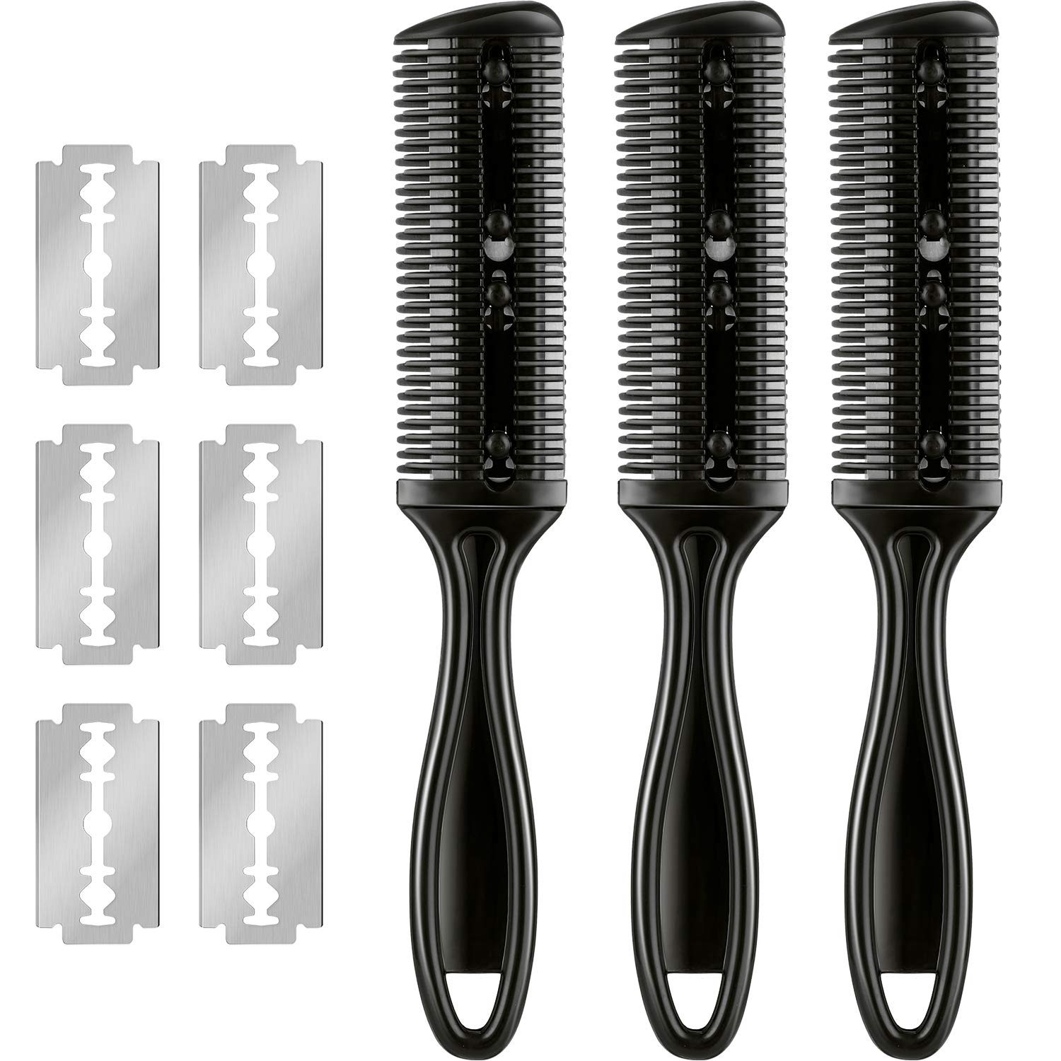 Maitys 3-piece haircut razor comb with blades for precise home styling