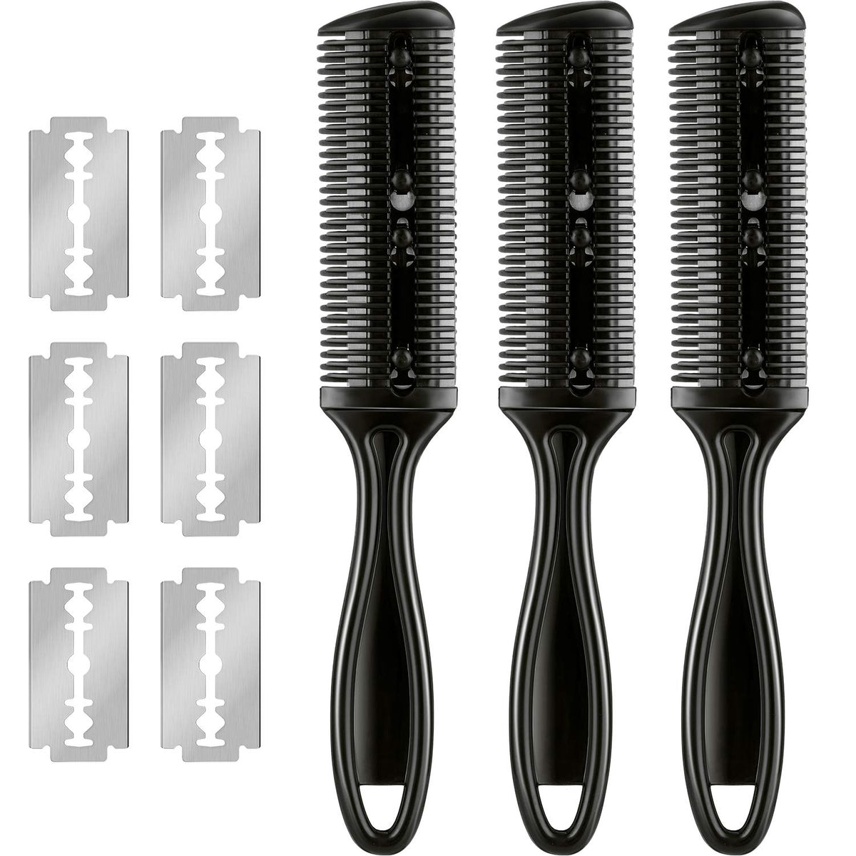 Maitys 3-piece haircut razor comb with blades for precise home styling