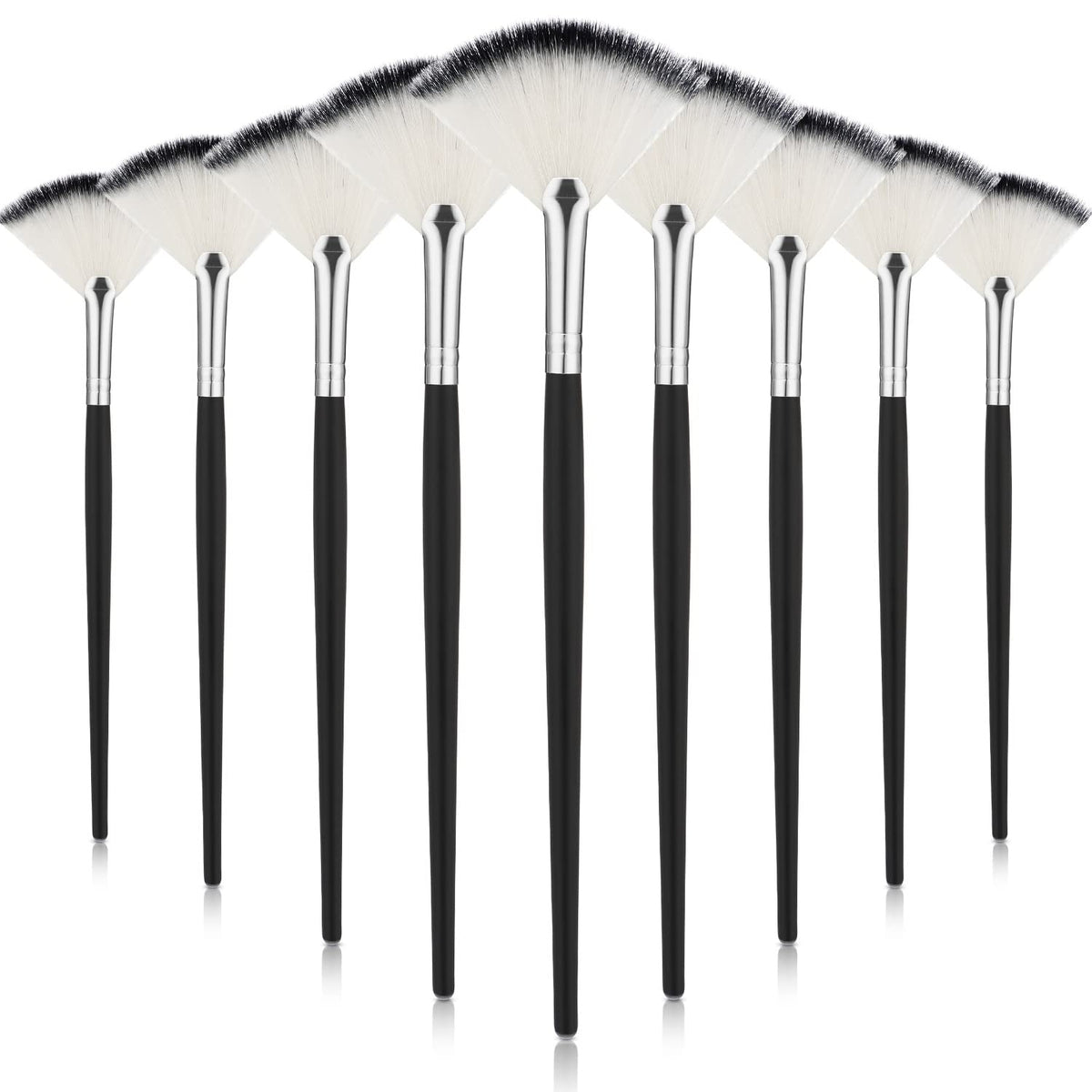 Maitys 9-piece facial fan brush set for even powder application