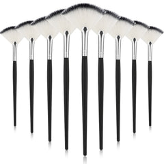 Maitys 9-piece facial fan brush set for even powder application