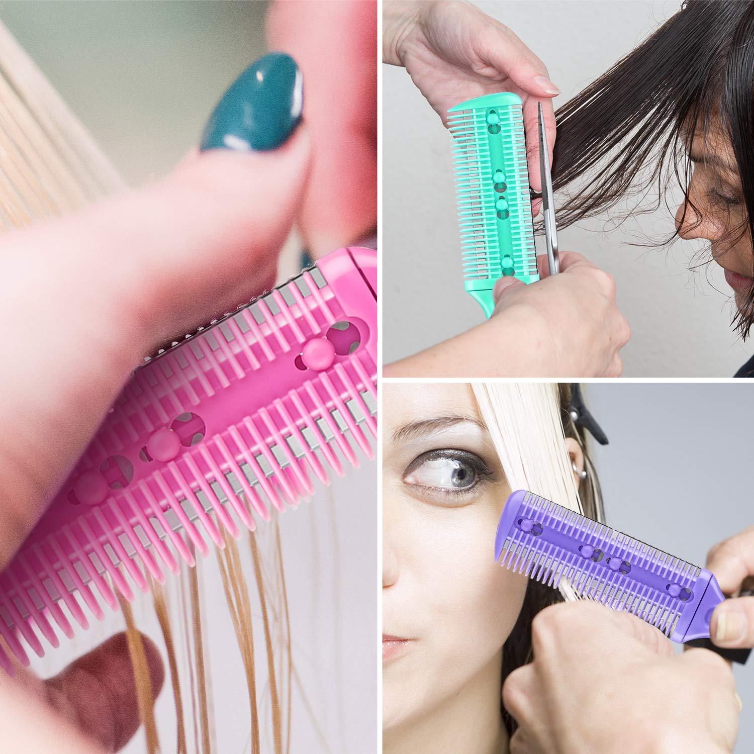 Maitys double-edge razor blades shown in action enable flexible styling options.