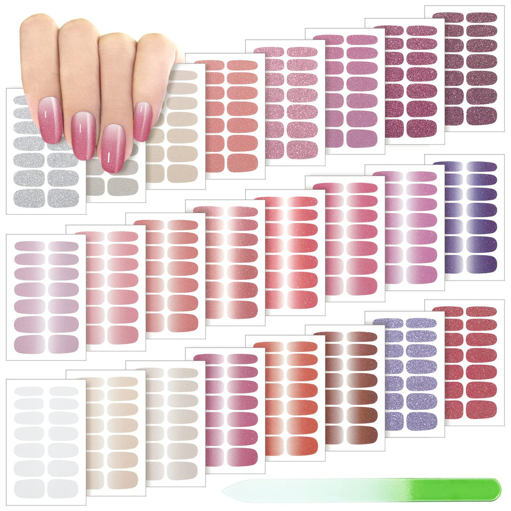 Maitys envoltura completa de uñas, 24 hojas, acabado listo para uso en casa
