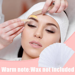 Maitys eyebrow wax strips close-up highlighting pre-cut size for shaping brows.