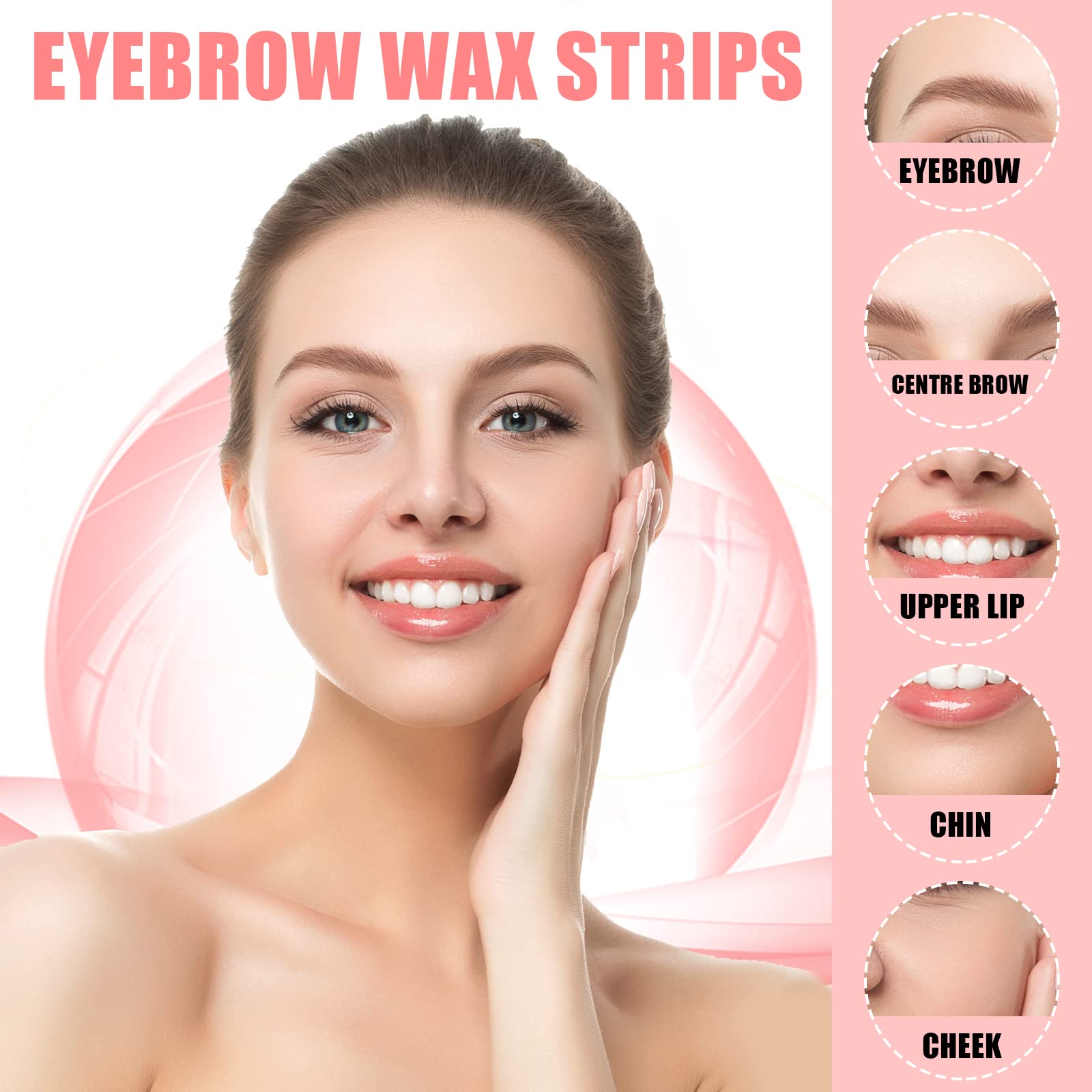 Maitys eyebrow wax strips size info confirming 0.4 x 2.4 inches for brows.