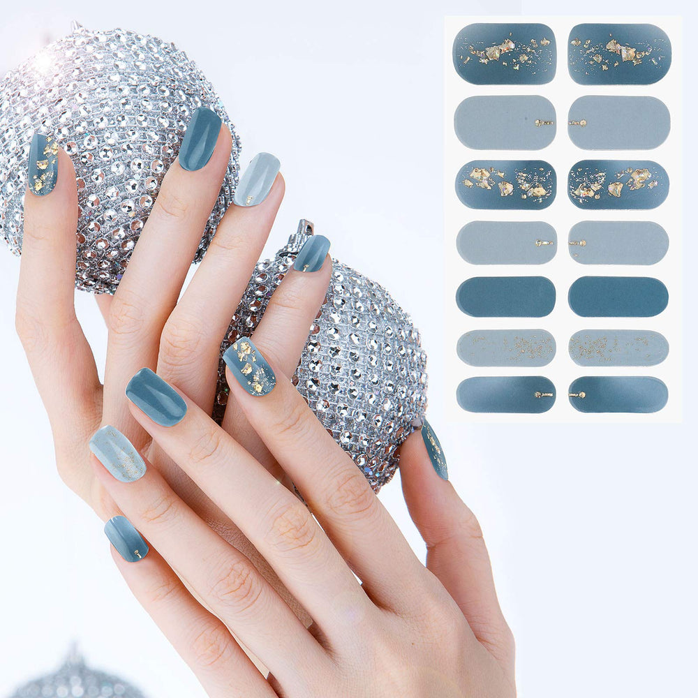 Maitys pegatinas uñas gradiente brillo, acabado llamativo.