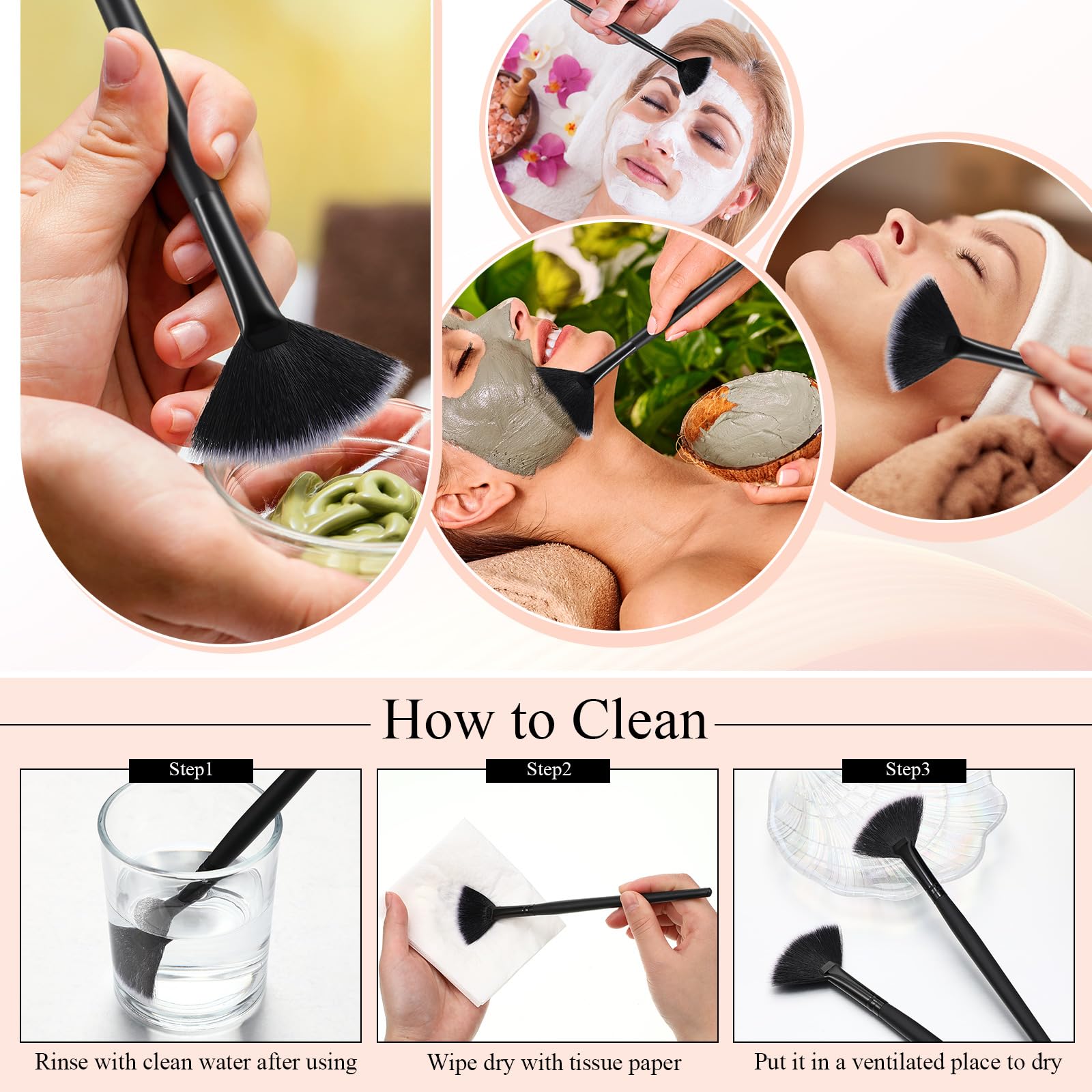 Maitys portable facial brush set fits easily into a cosmetic bag.