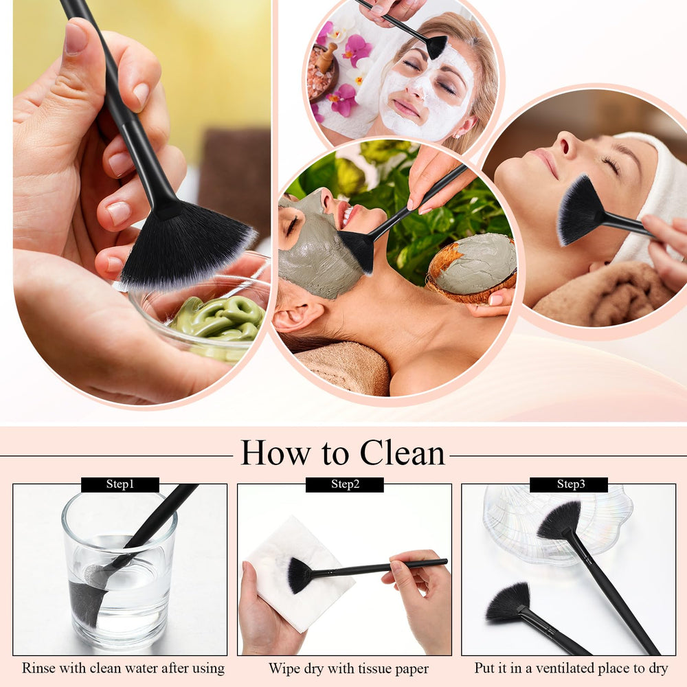 Maitys portable facial brush set fits easily into a cosmetic bag.