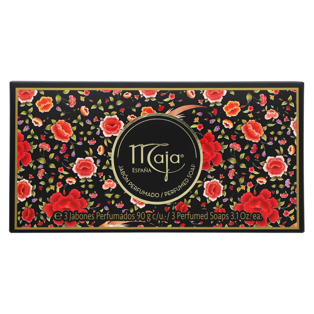 Maja box packaging showcases an elegant, gift-worthy scented soap collection.
