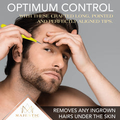 Majestic Bombay ingrown-hair remover tweezers for targeted grooming around hairlines.