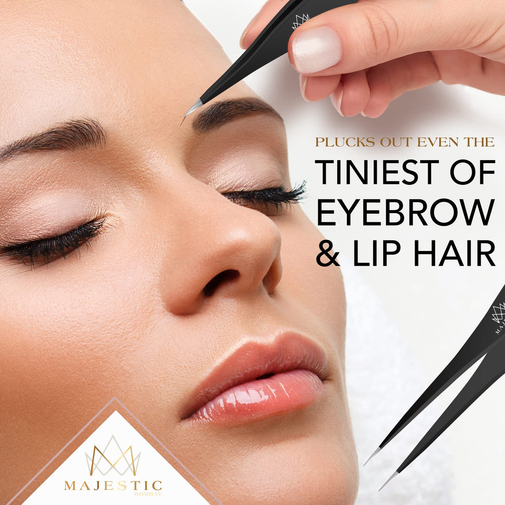 Majestic Bombay stainless steel tweezers stay sharp and aligned for repeated use.