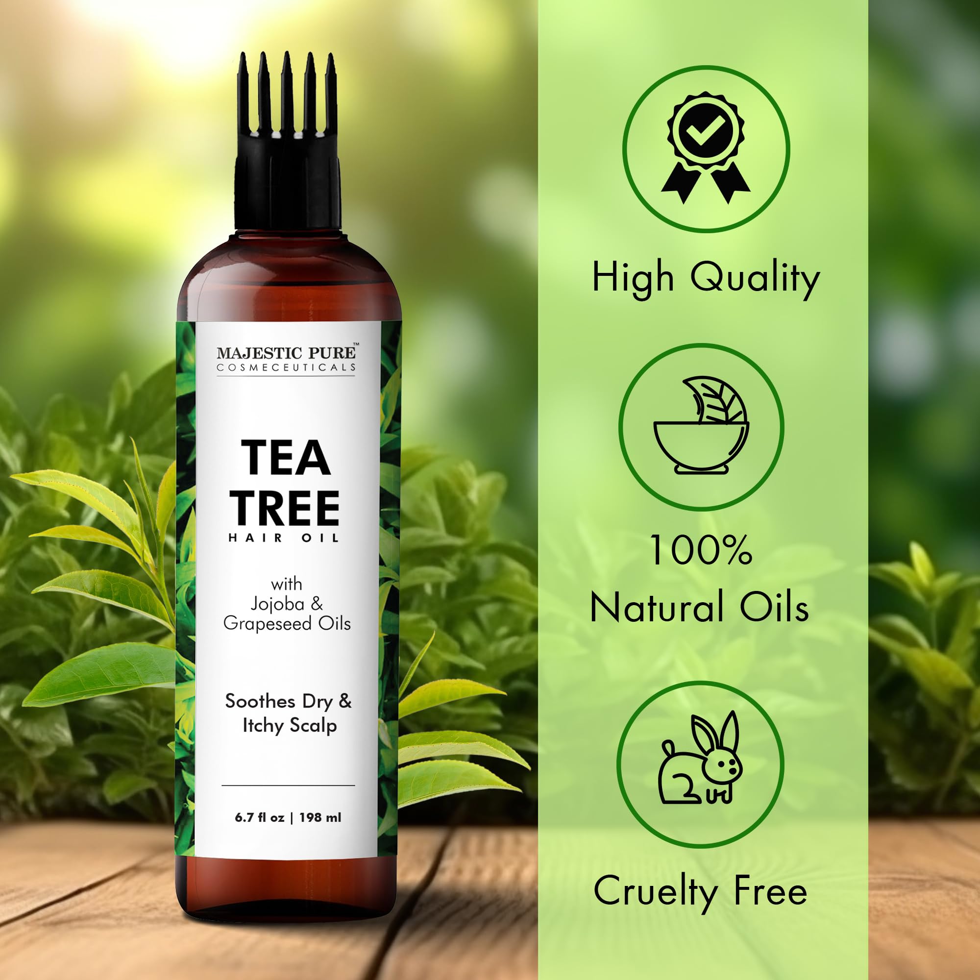 Majestic Pure Aceite Arbol de Te con Jojoba y Semilla de Uva, hidratacion.