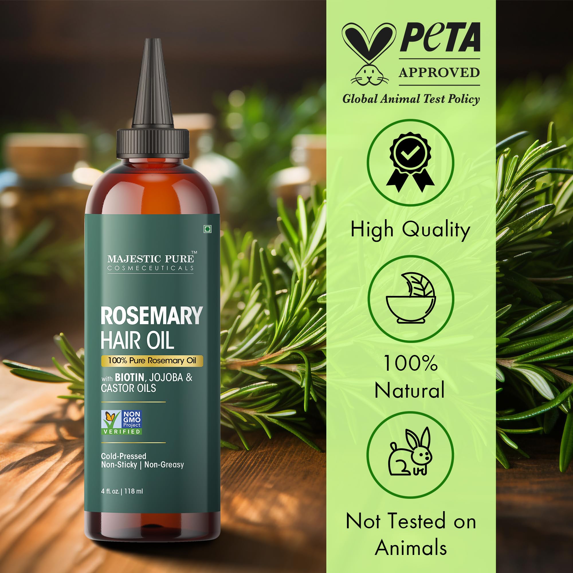 Majestic Pure aceite de romero presenta aroma agradable y sutil.