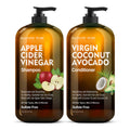 Majestic Pure Apple Cider Vinegar Shampoo & Avocado Coconut Conditioner Set – Sulfate Free