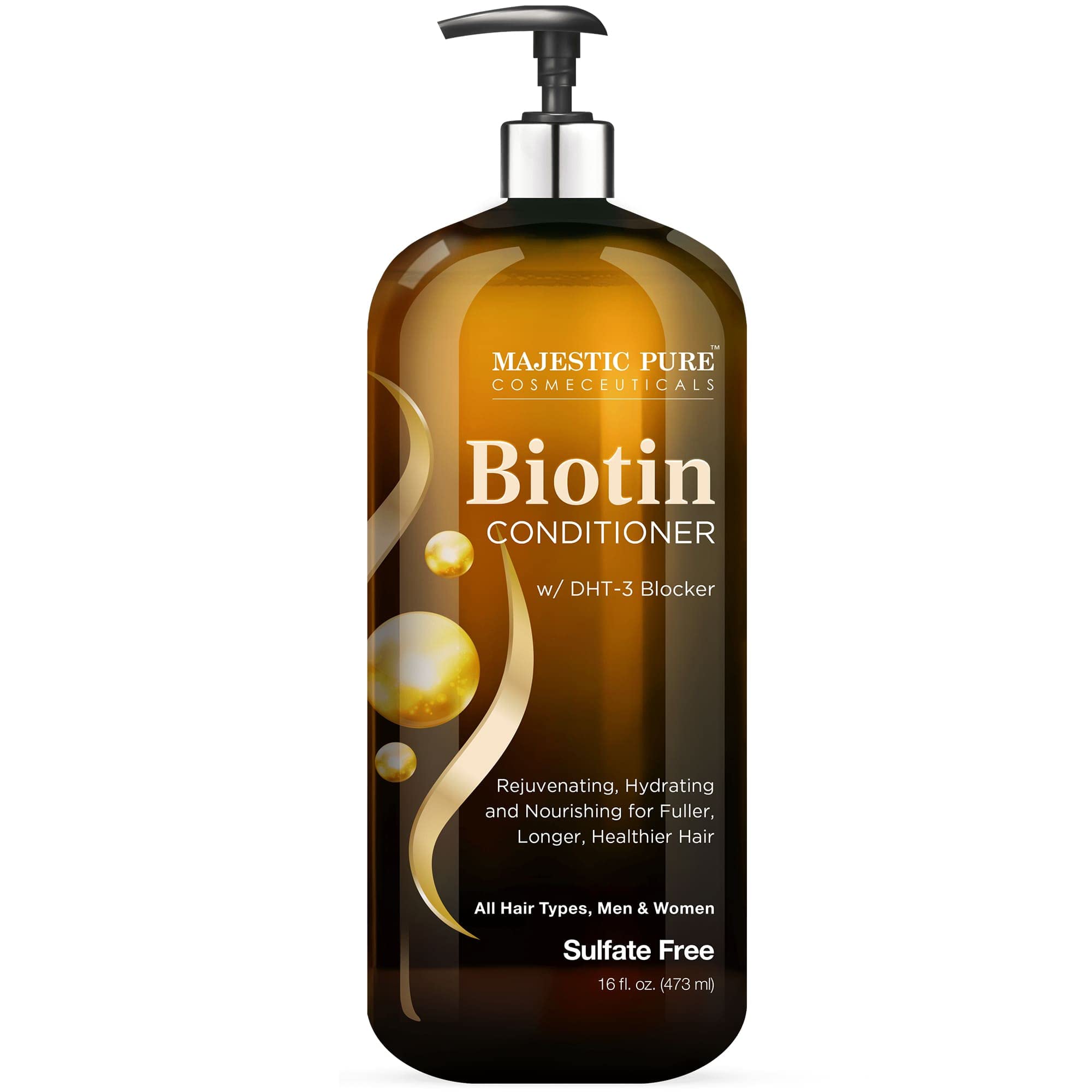 Majestic Pure Biotina Conditioner frasco para cabello con mayor volumen