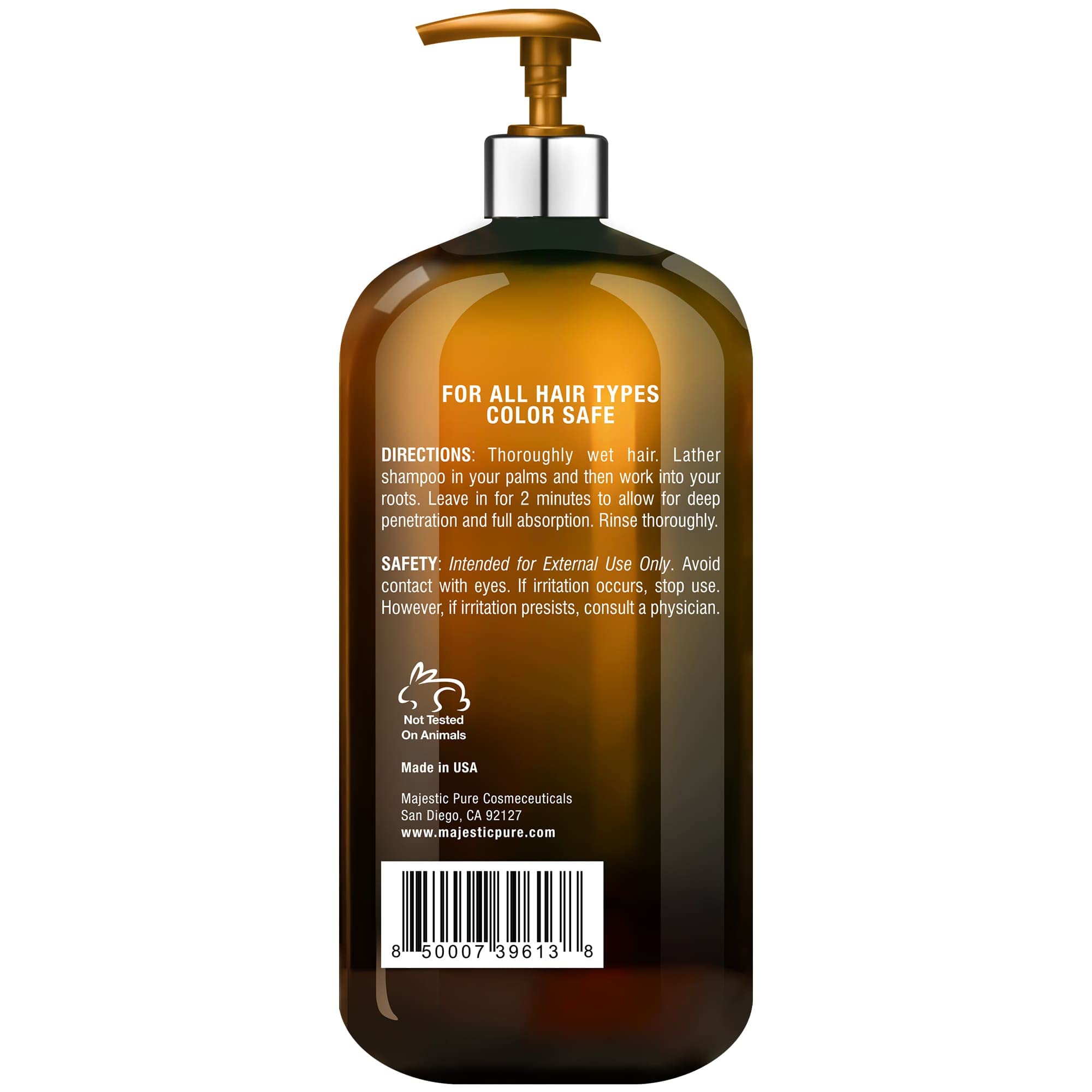 Dispositivo de dispensador fácil de usar, champú Majestic Pure