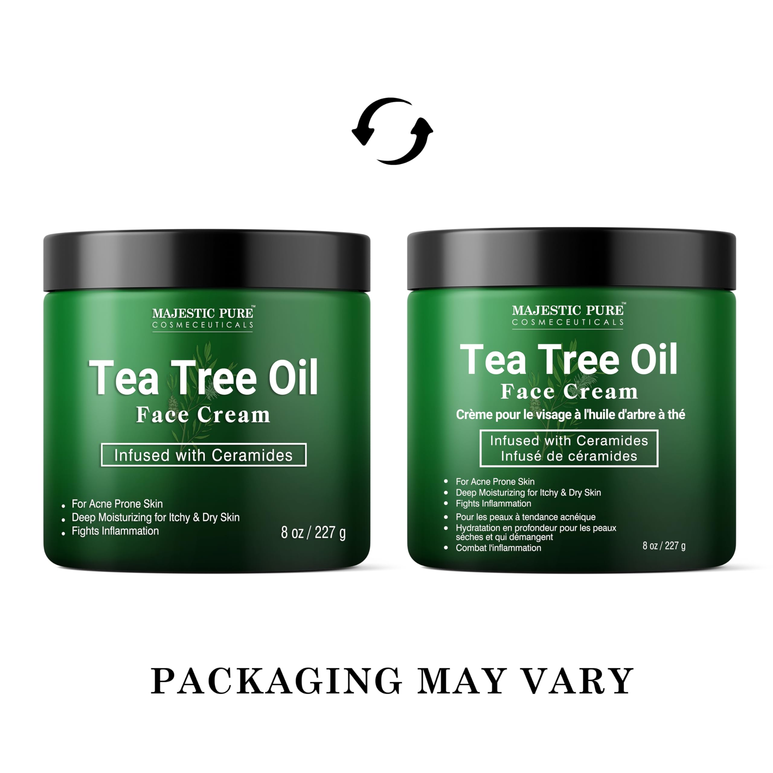 Majestic Pure Crema Facial con Aceite de Árbol de Té, difumina marcas de acné.