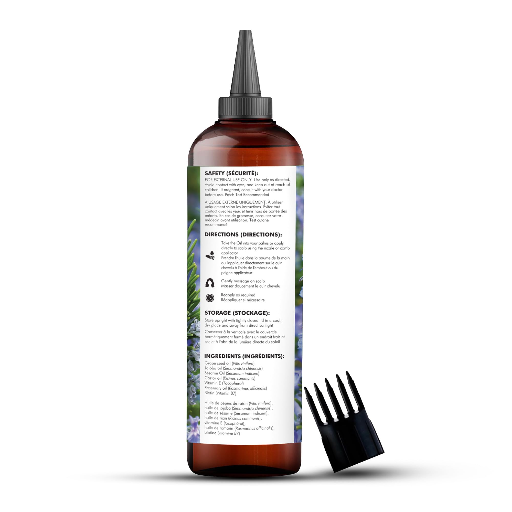 Majestic Pure Romero Aceite, uso versátil para diferentes tipos de cabello y necesidades.
