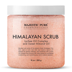 Majestic Pure Sal Himalayo Lychee: bote para exfoliar y renovar la piel con suavidad