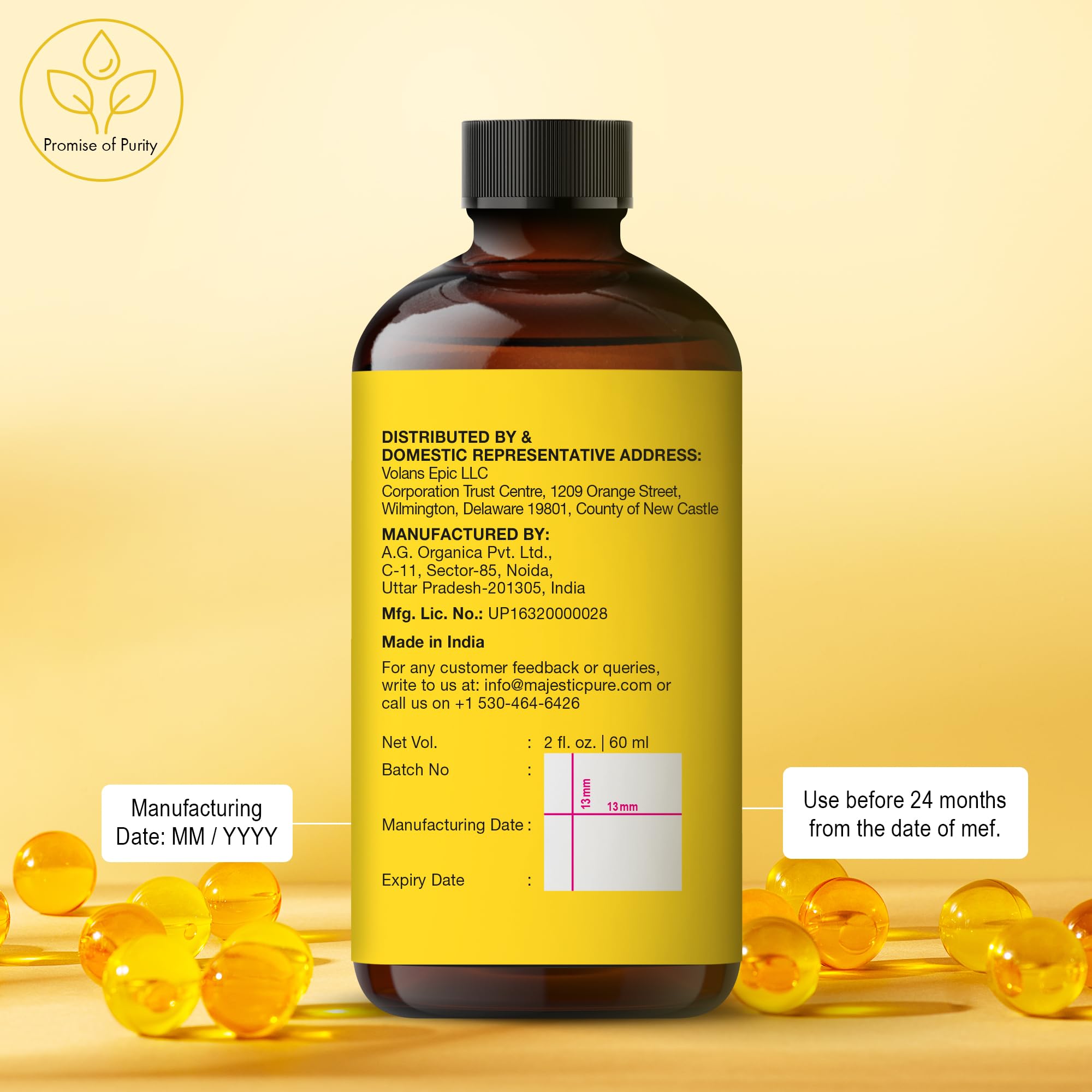 Majestic Pure Vitamin E Oil enhances bath routines with silky, moisturized skin.
