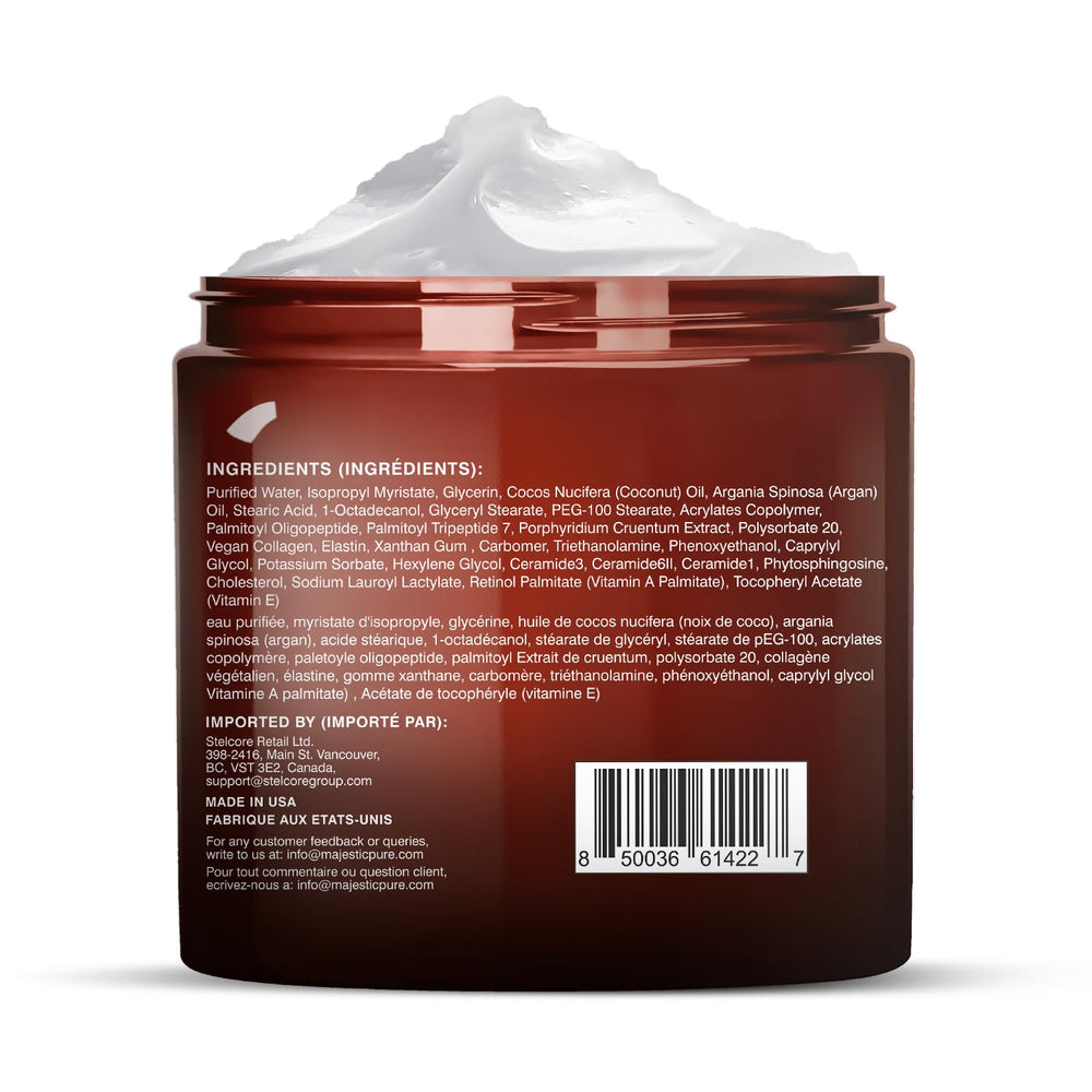 Majestic Pure crema facial con colágeno vegano aporta nutrición a la piel.