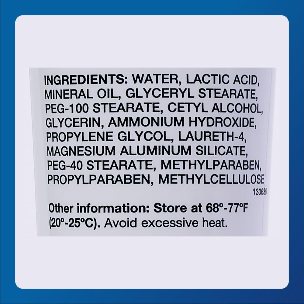 Label on Major Ammonium Lactate 12% cream highlights fragrance-free formula