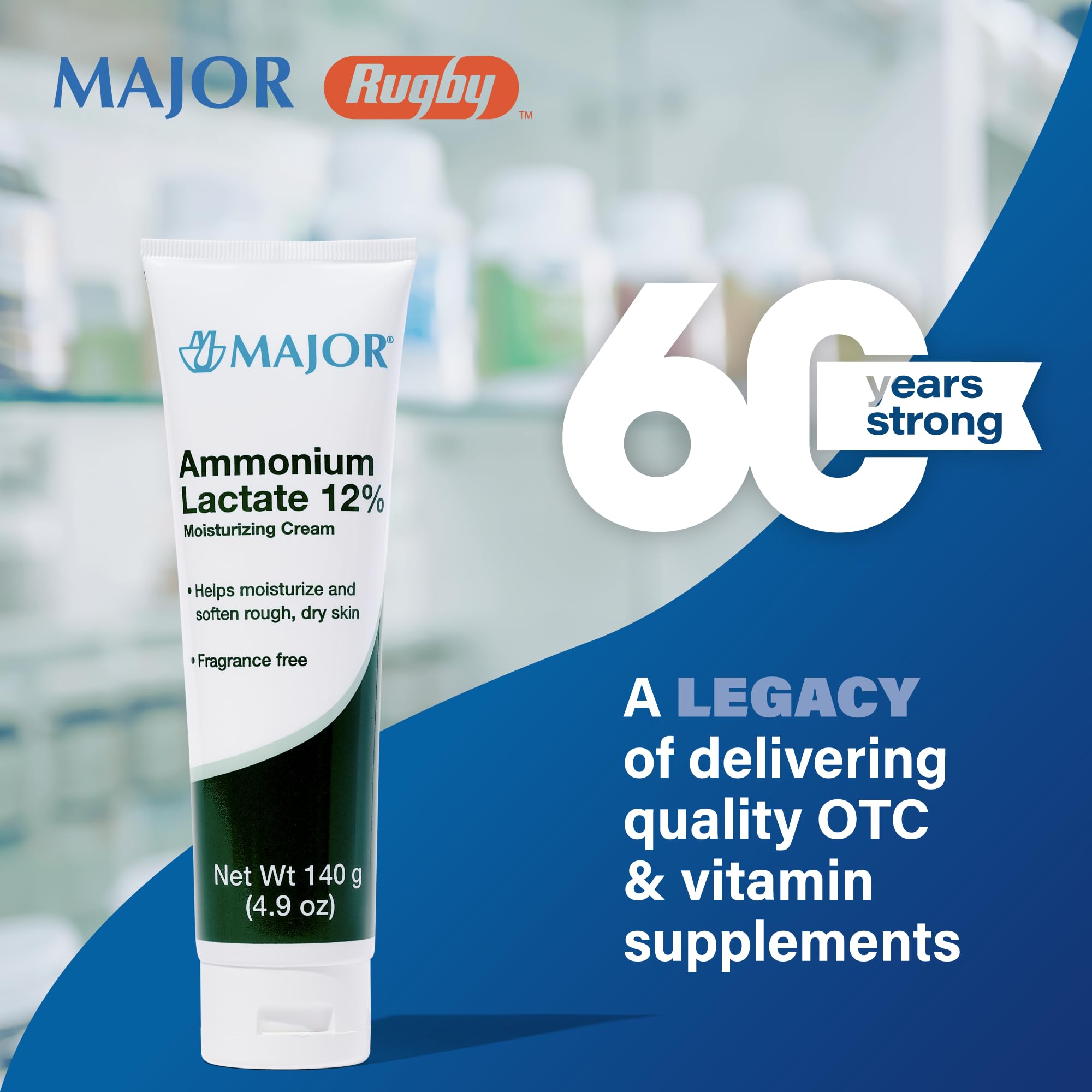 Major Ammonium Lactate 12% cream beside towels for daily hydration