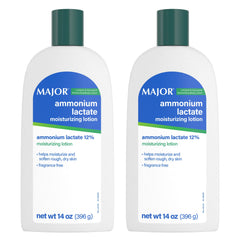 Major Ammonium Lactate 12% lotion bottle front view, fragrance-free daily moisturizer for dry skin